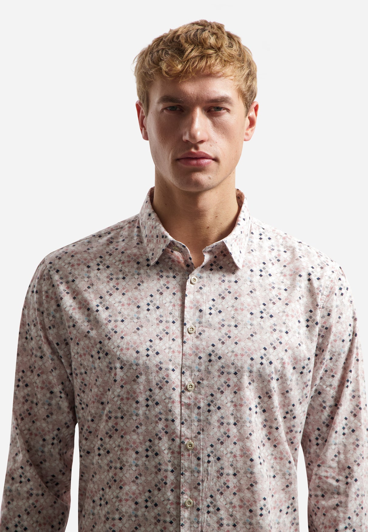 Shirt with microprint | Light Mauve