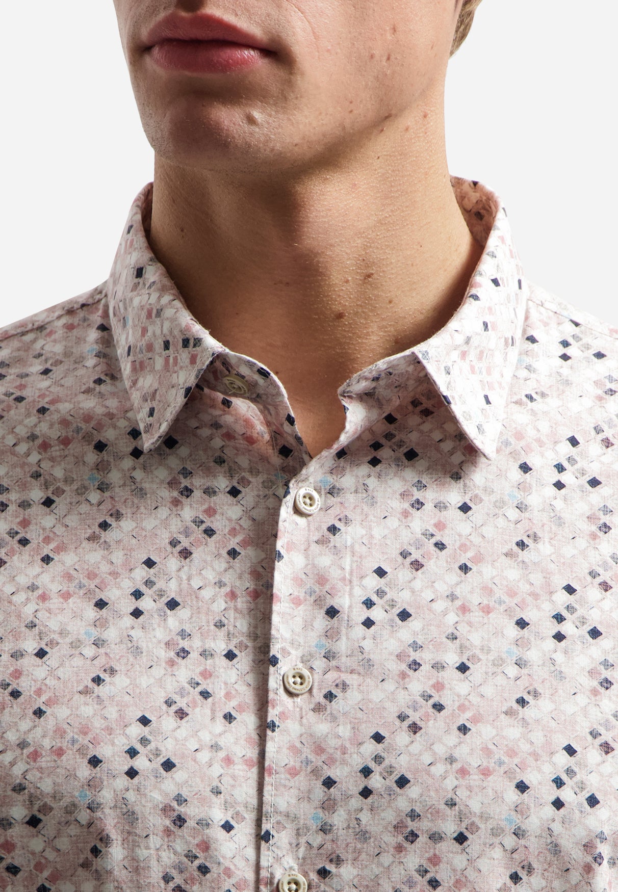 Shirt with microprint | Light Mauve