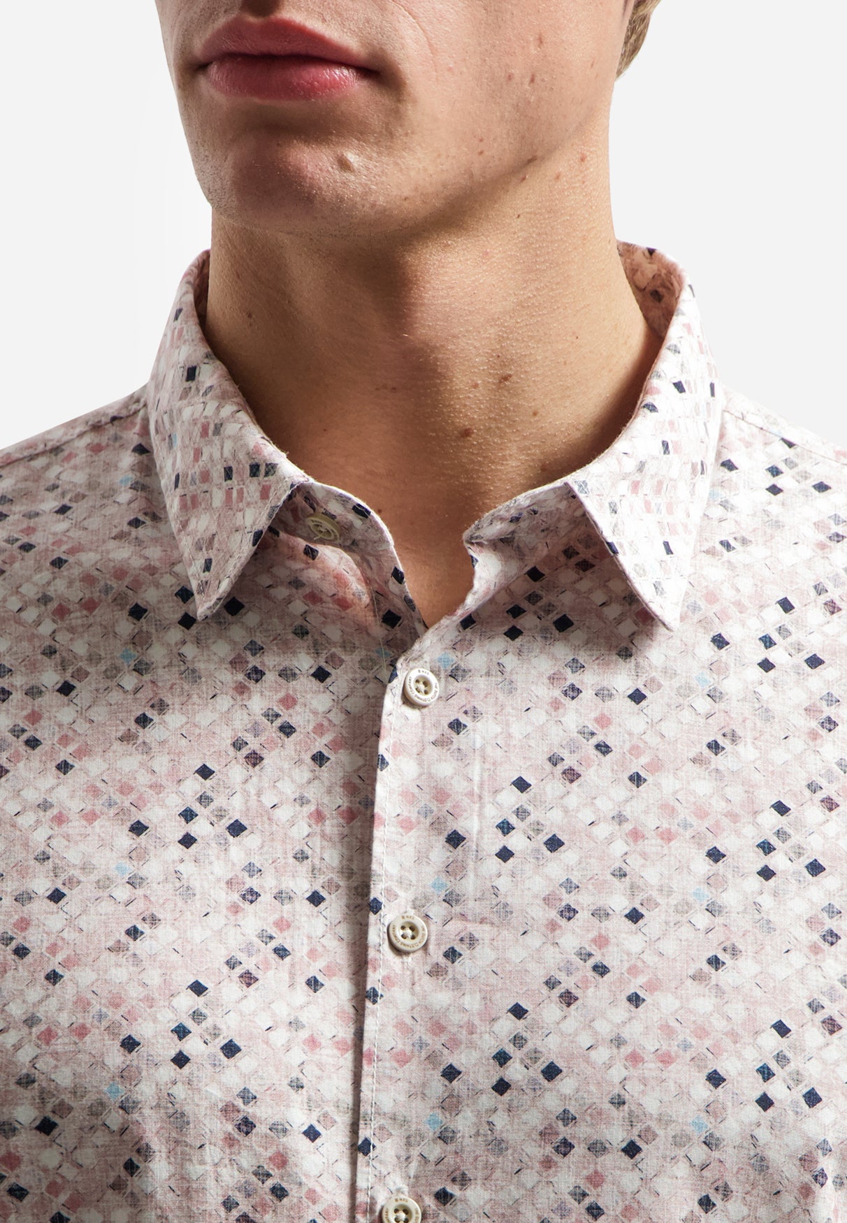 Shirt with microprint | Light Mauve