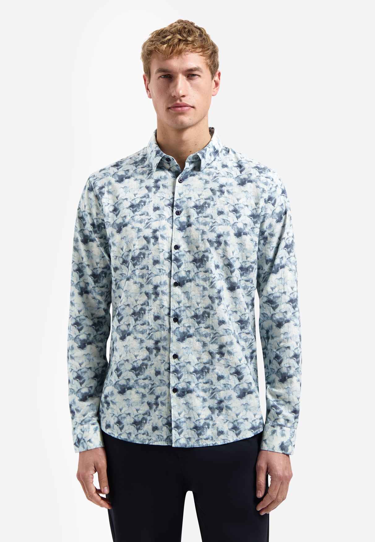 Shirt with floral print | Blue
