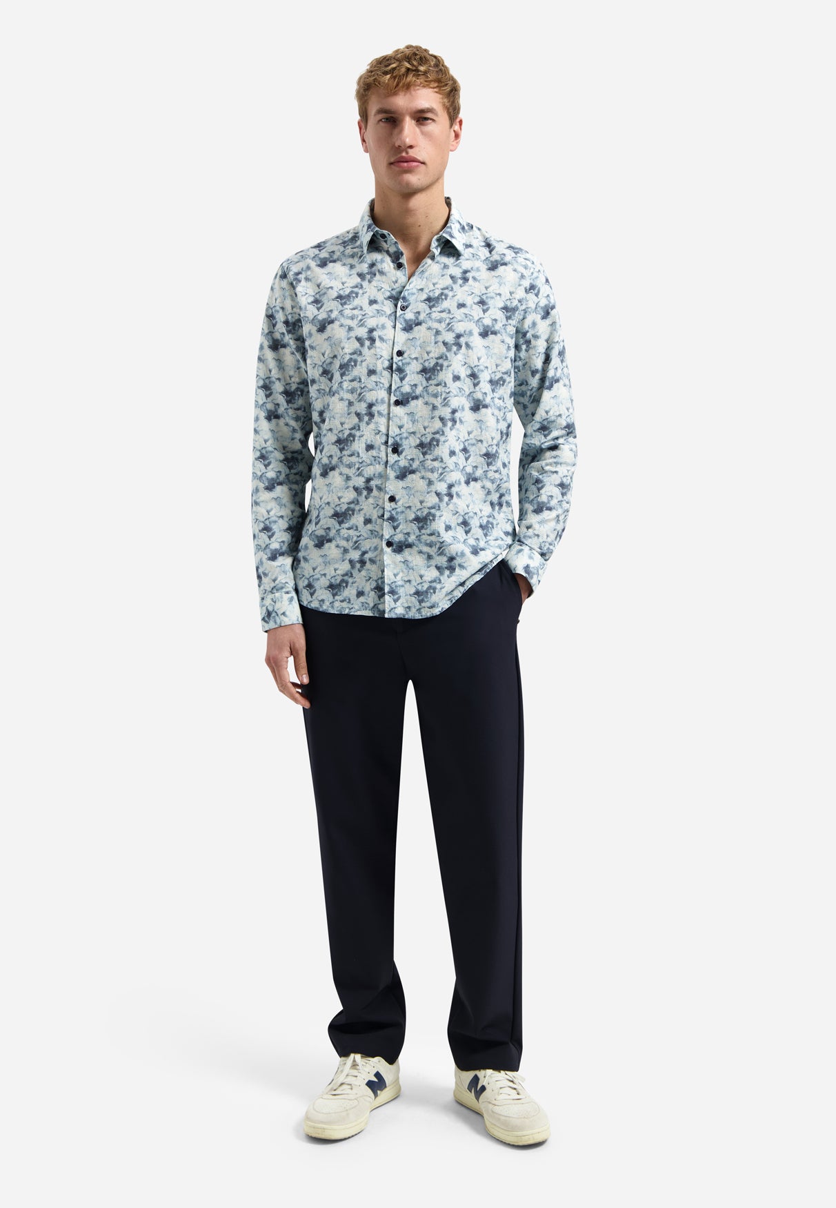 Shirt with floral print | Blue