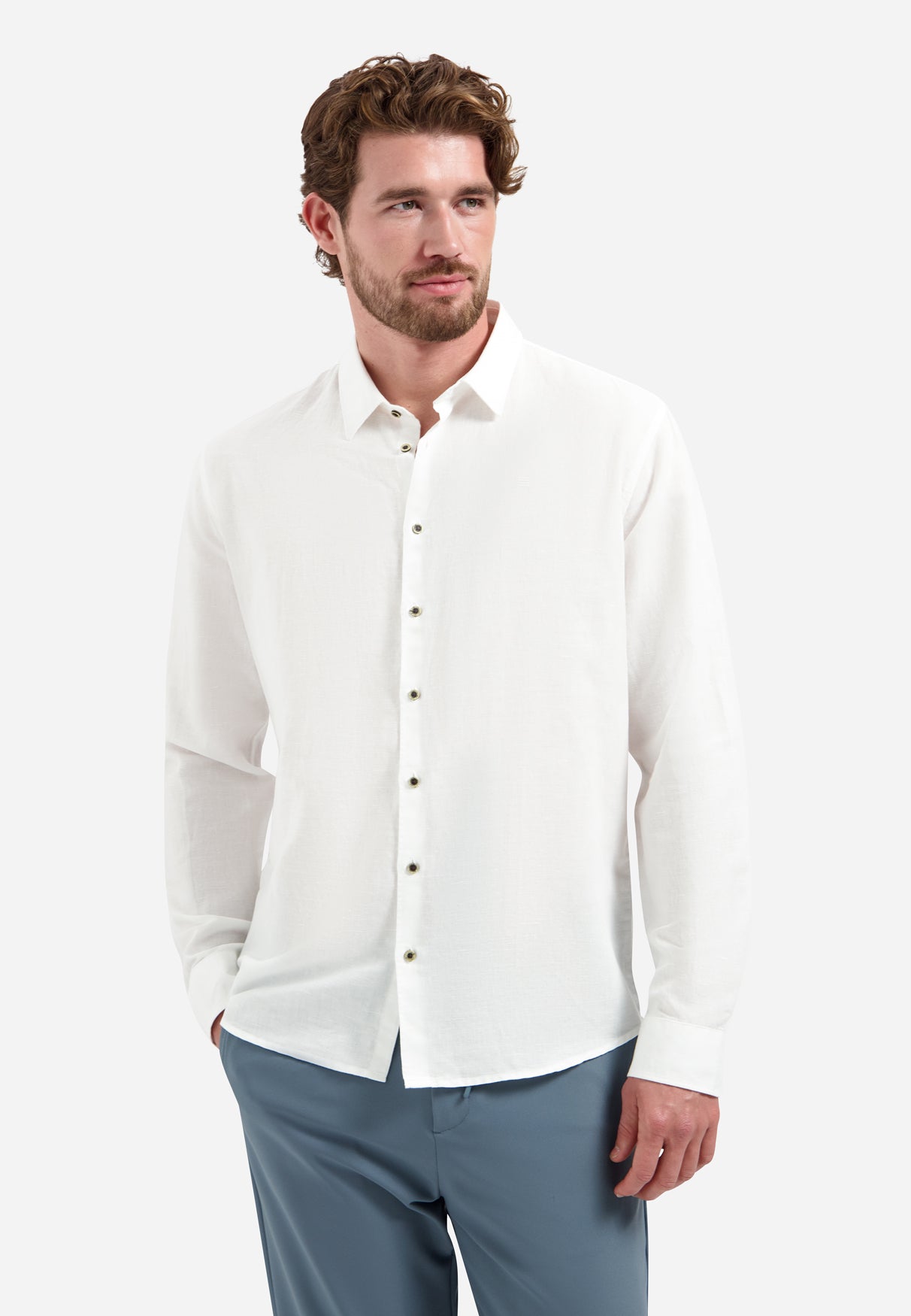 Linen blend shirt | White