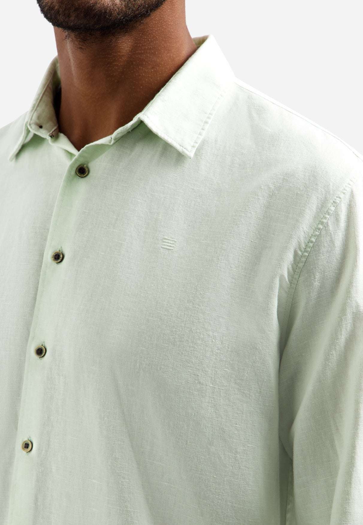 Linen blend shirt | Seagreen