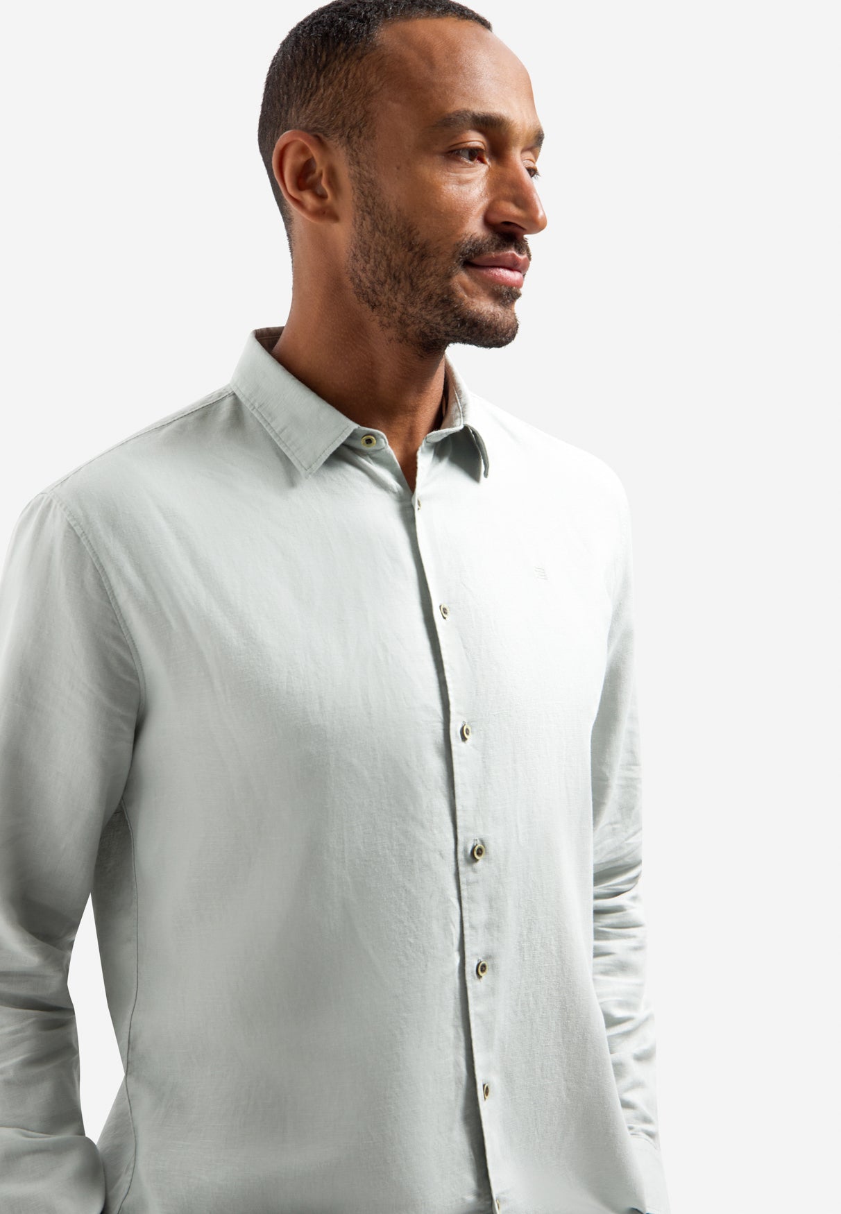 Linen blend shirt | Dusty Green