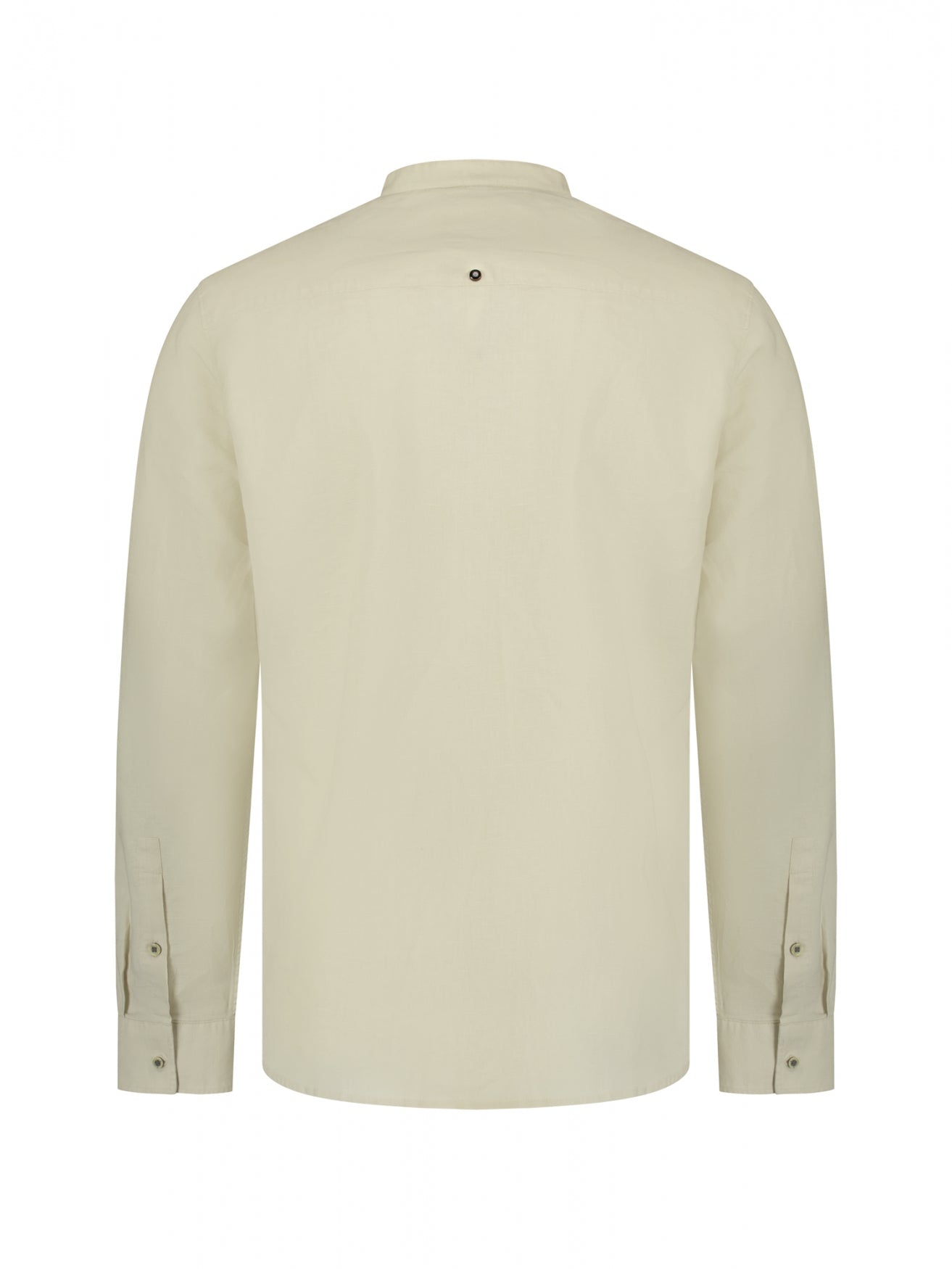 Linen-blend shirt with a stand-up collar | Desert
