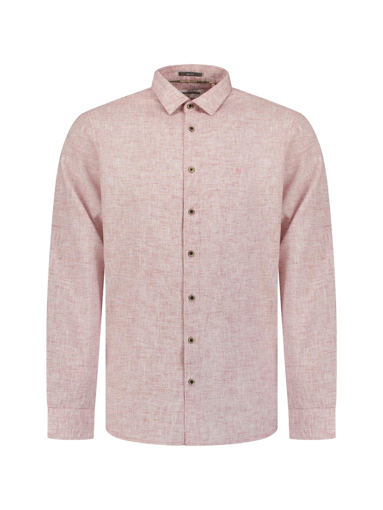 Two-tone linen blend shirt | Mauve