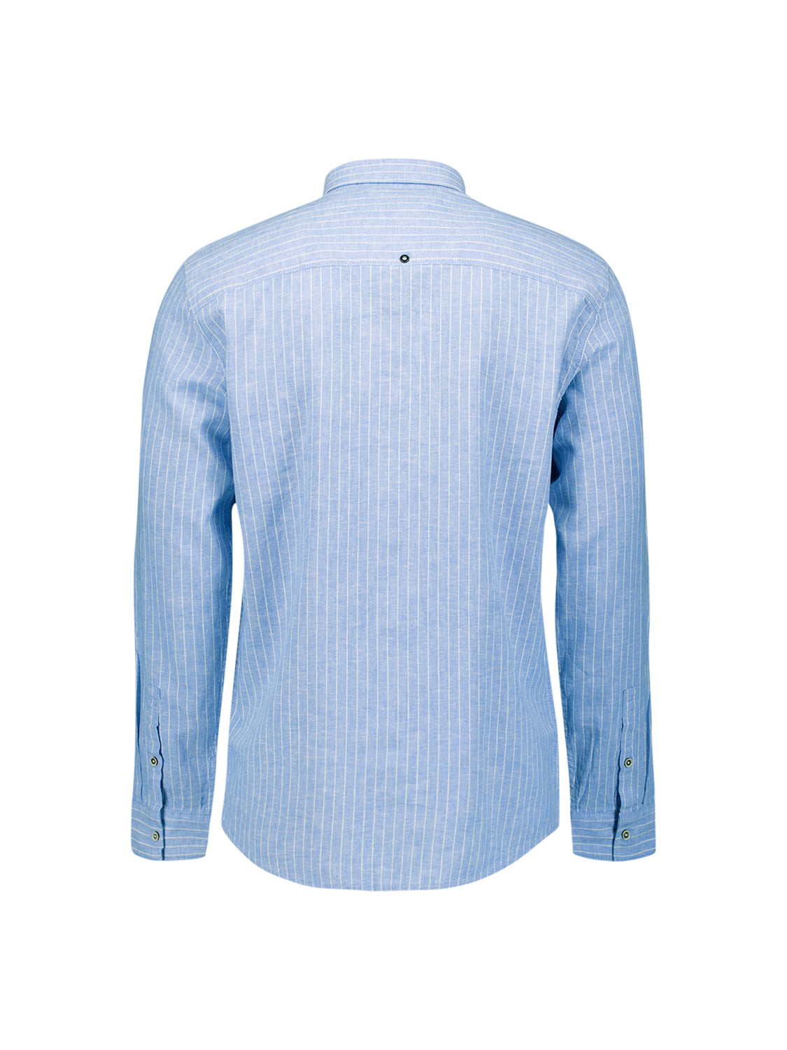 Linen blend shirt with fine stripes | Blue