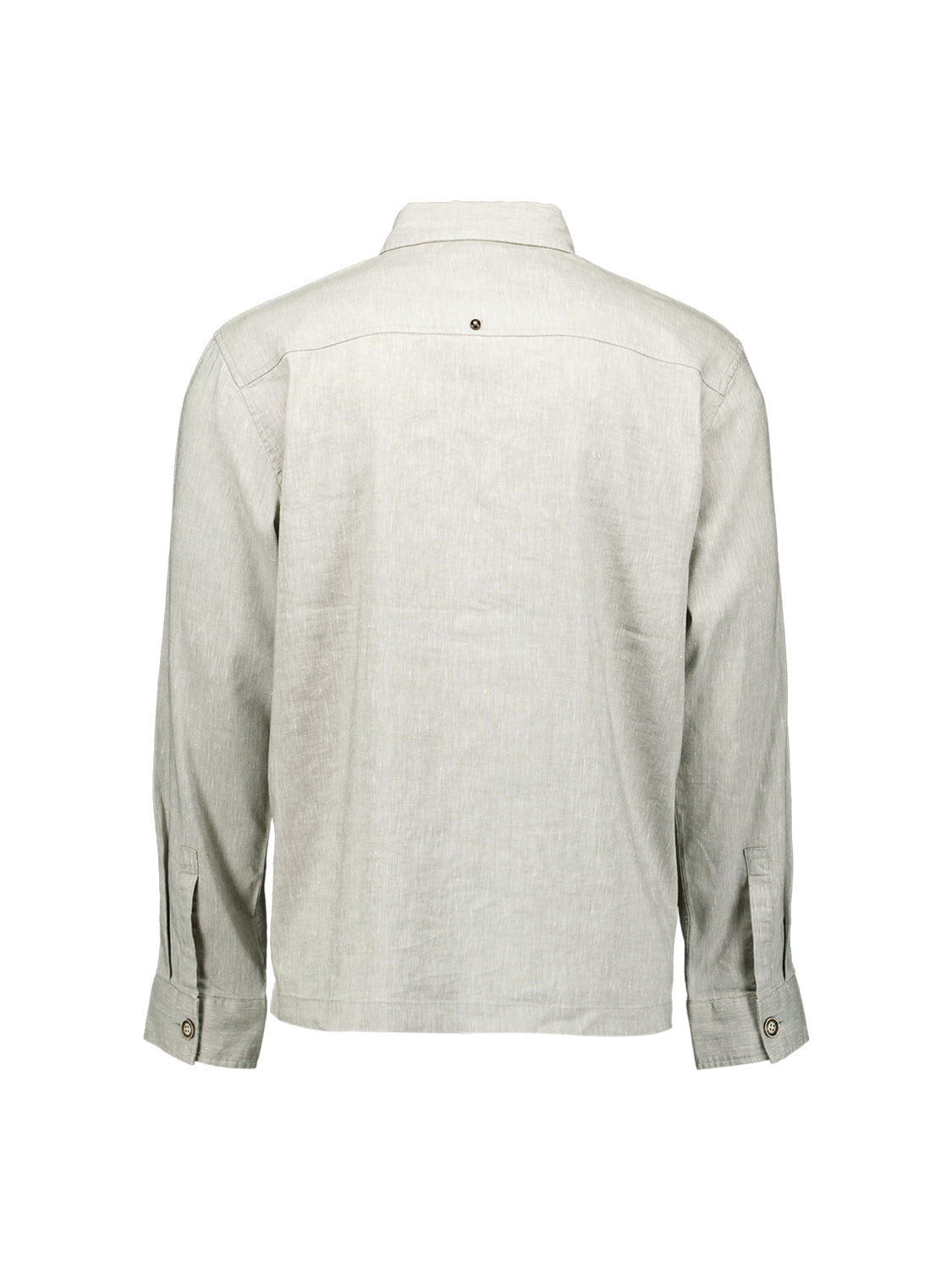 Two-tone linen overshirt | Taupe
