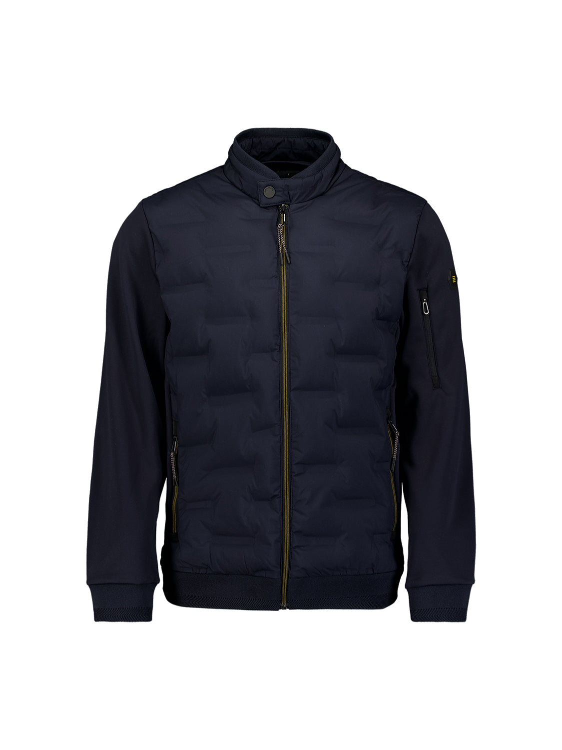 Short padded jacket with knit details | Night