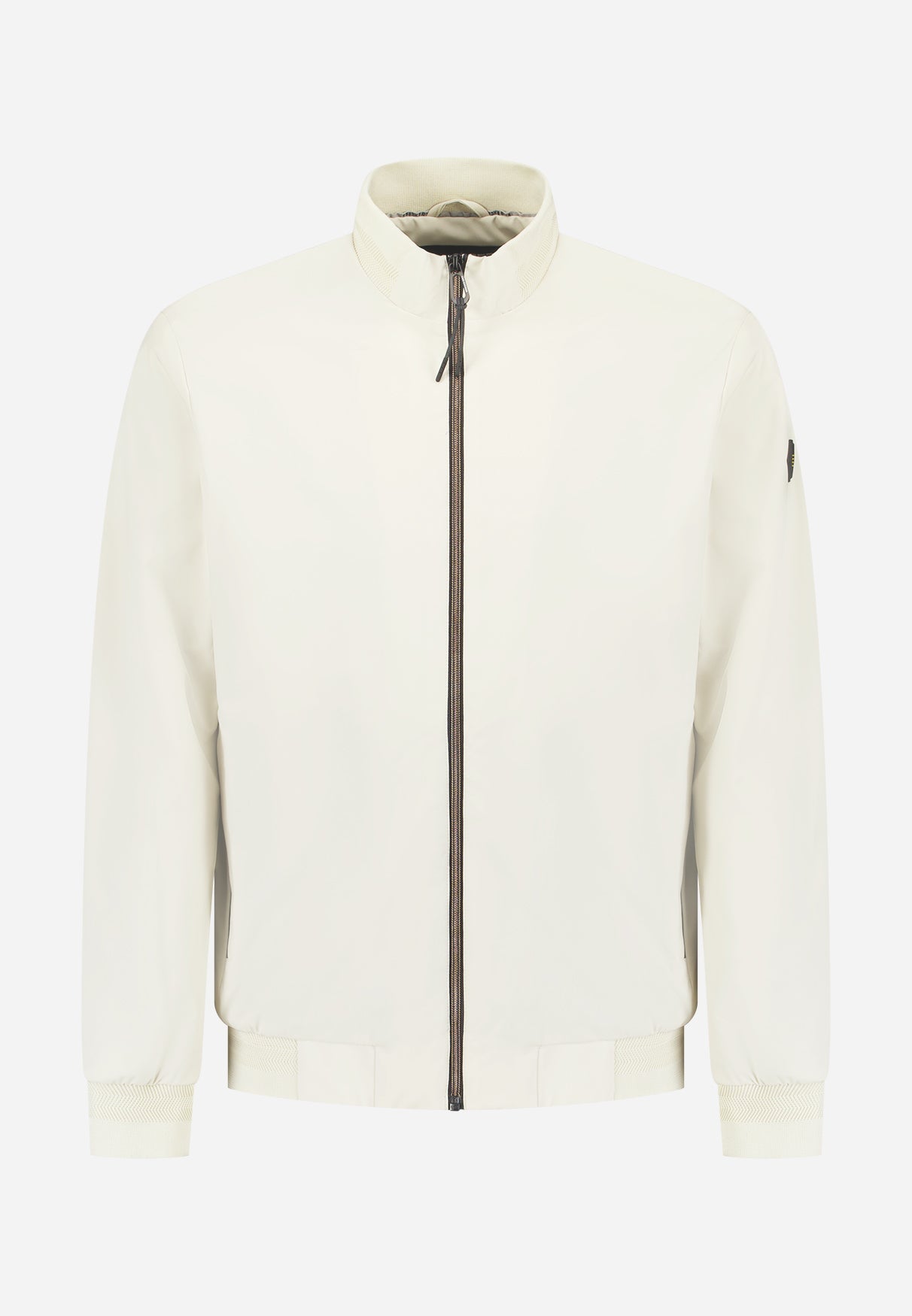 Summer jacket with ribbed collar | Stone