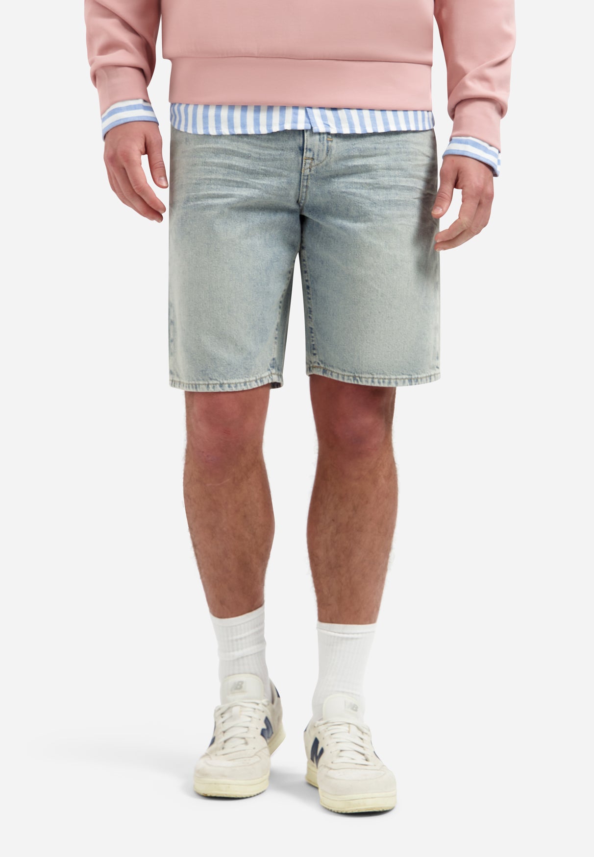 Relaxed denim shorts | Stone Used Denim