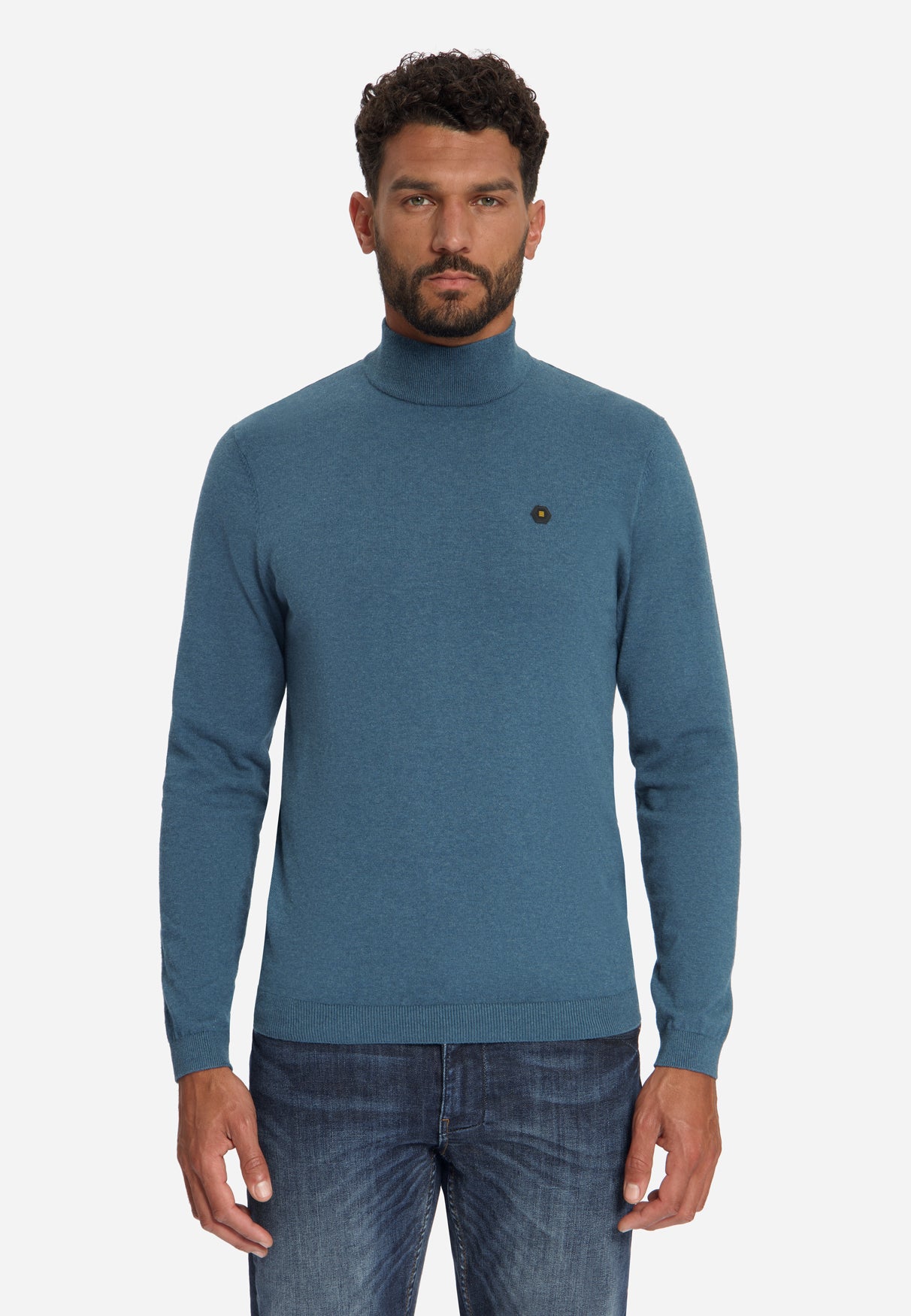 Fine Knit Turtleneck Jumper | Shadow Blue