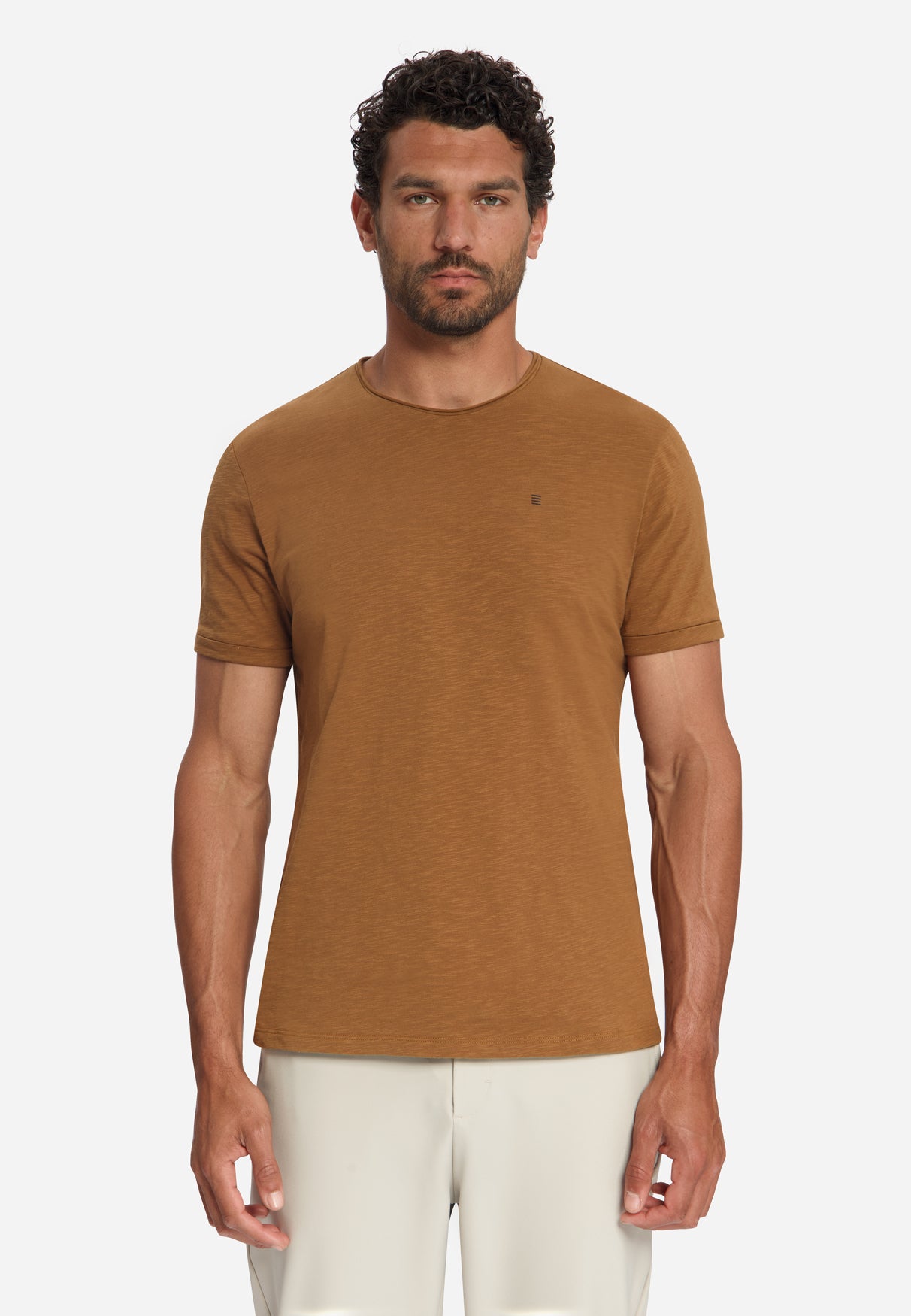 Cotton Slub T-Shirt | Caramel