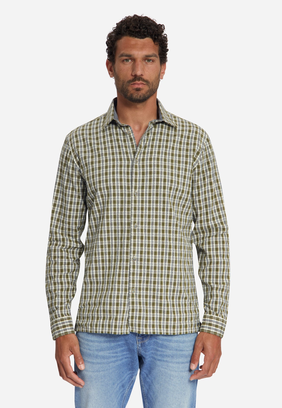 Checked Structured Shirt | Moss
