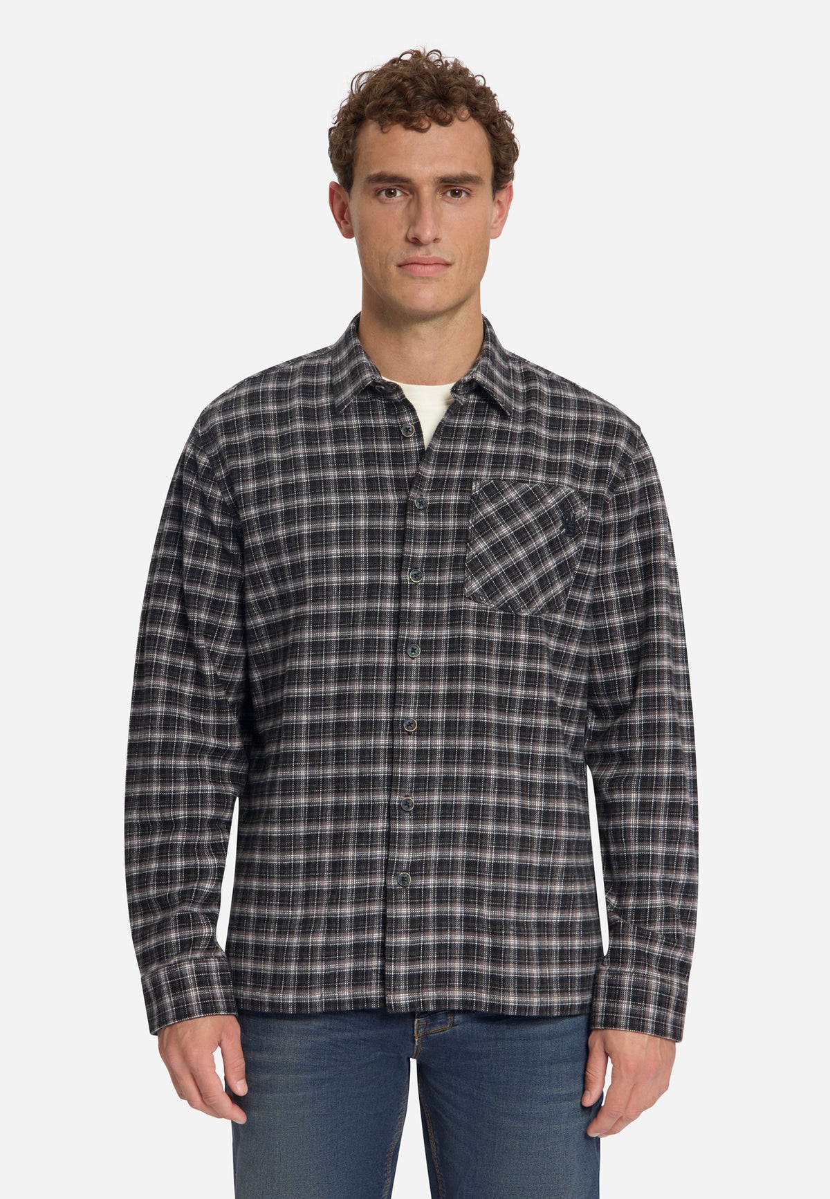 Cotton Check Shirt | Black