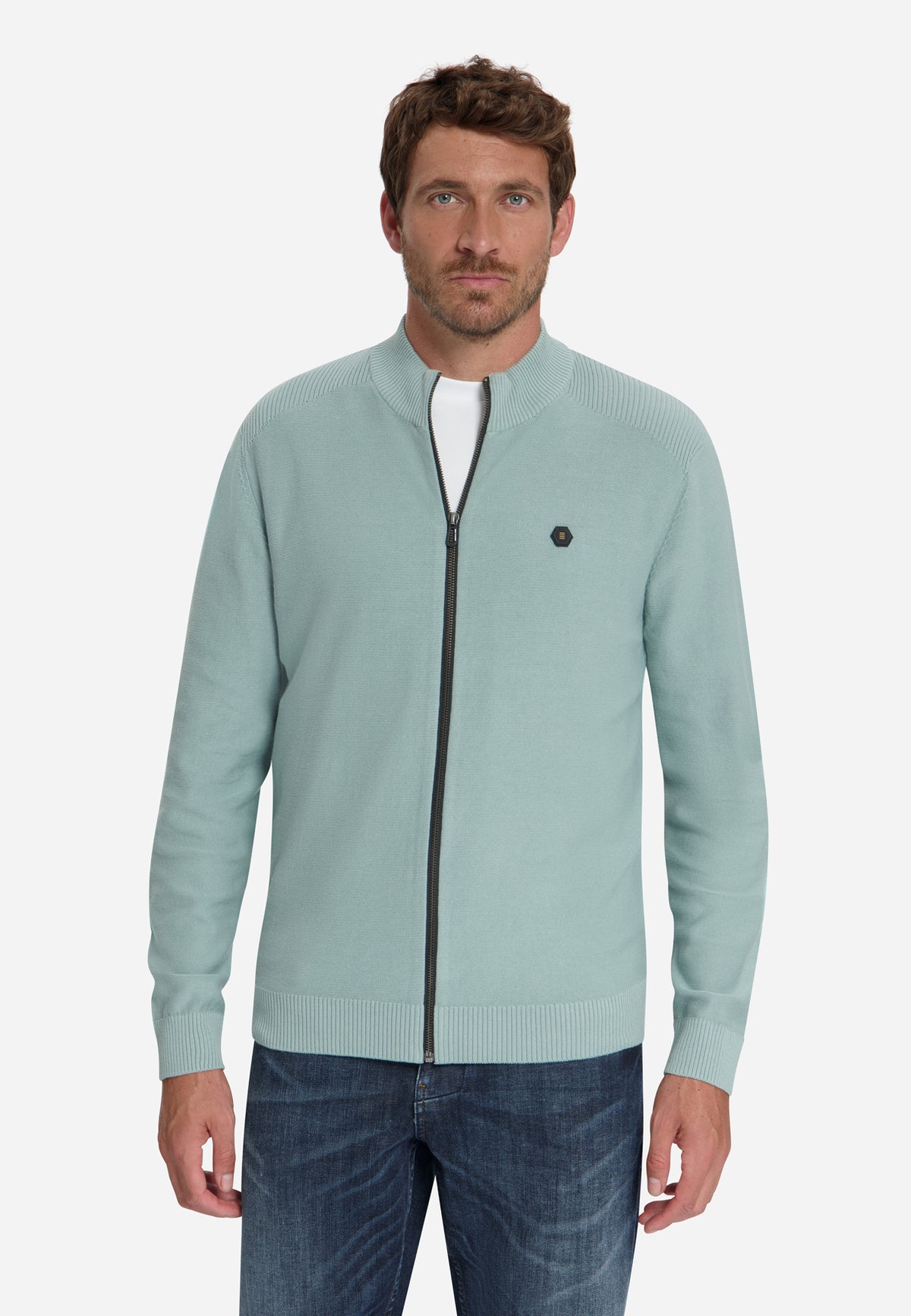 Full-Zip Cardigan | Dusty Blue