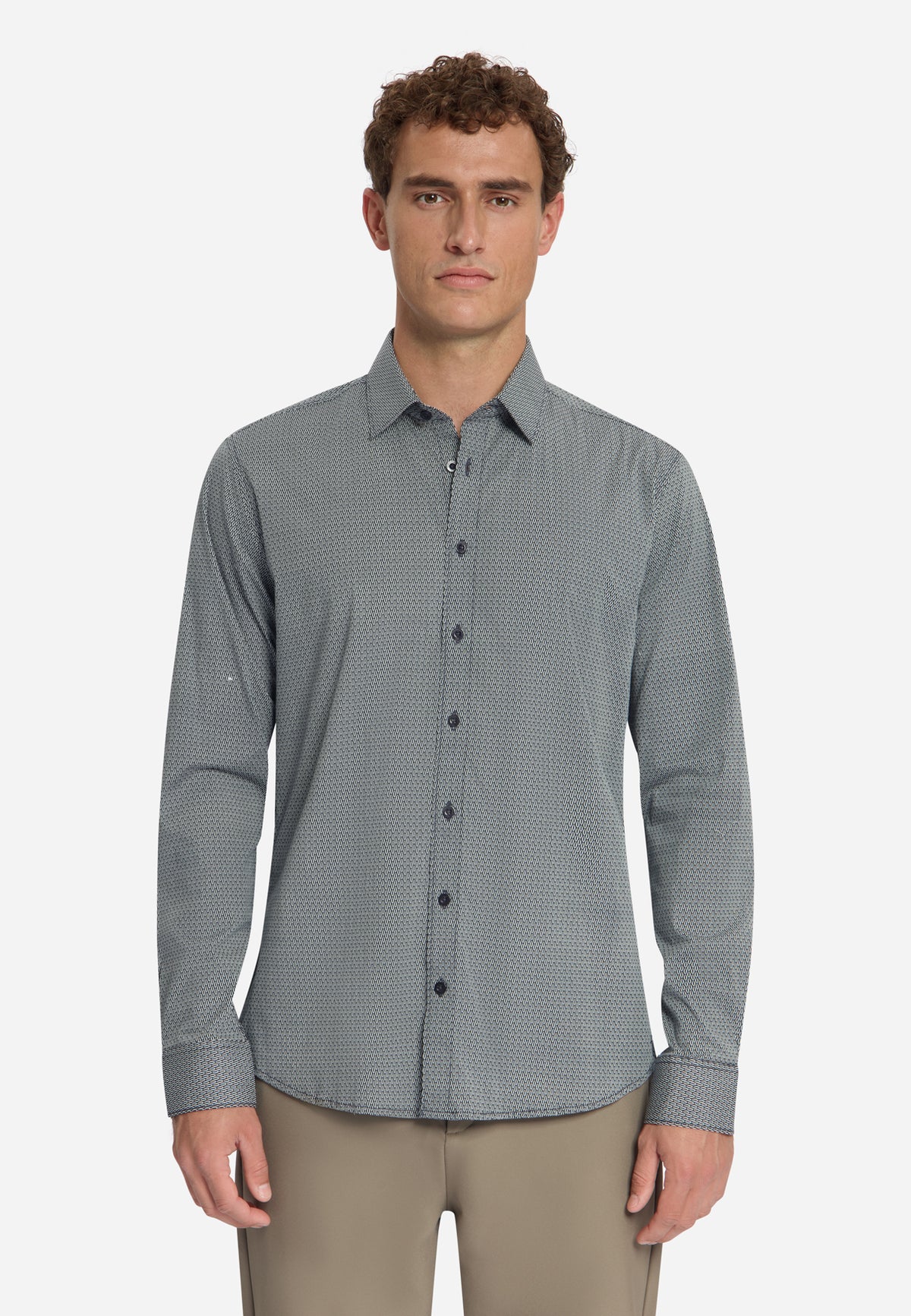 Fine Geometric Shirt | Dark Night