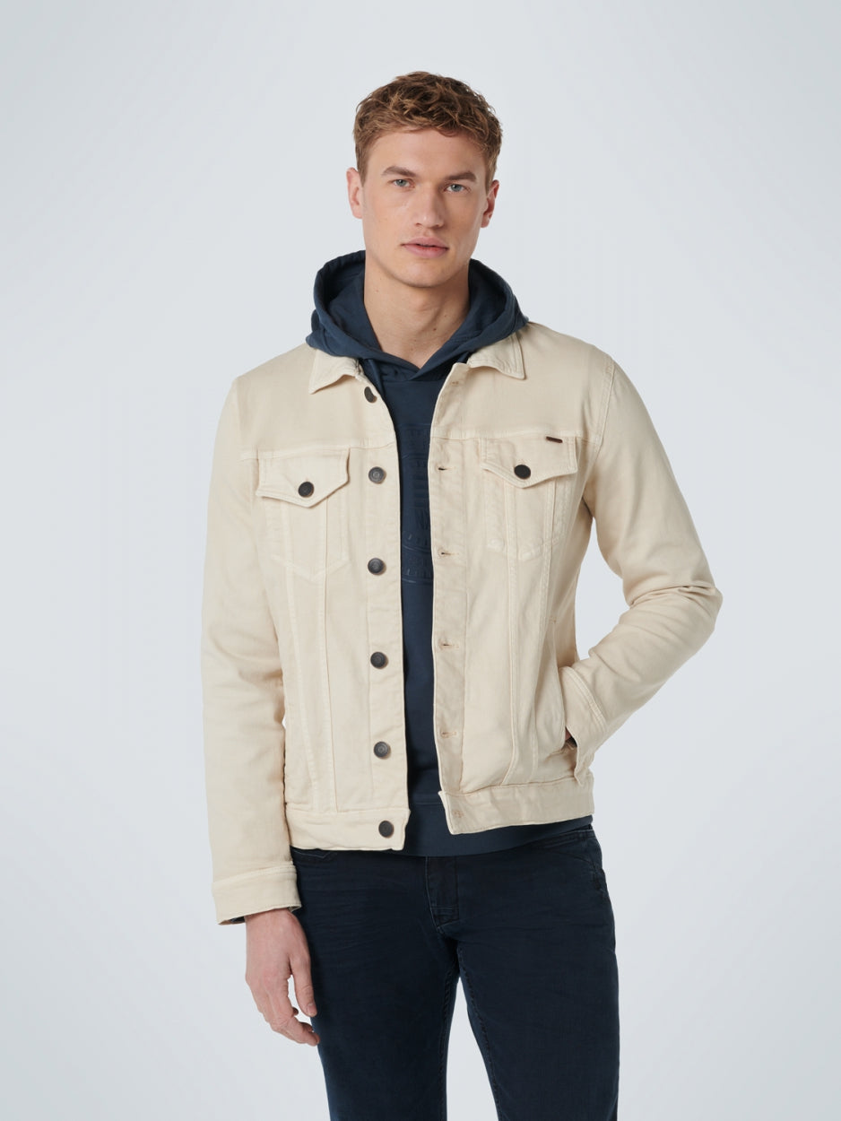 Cream colored denim store jacket