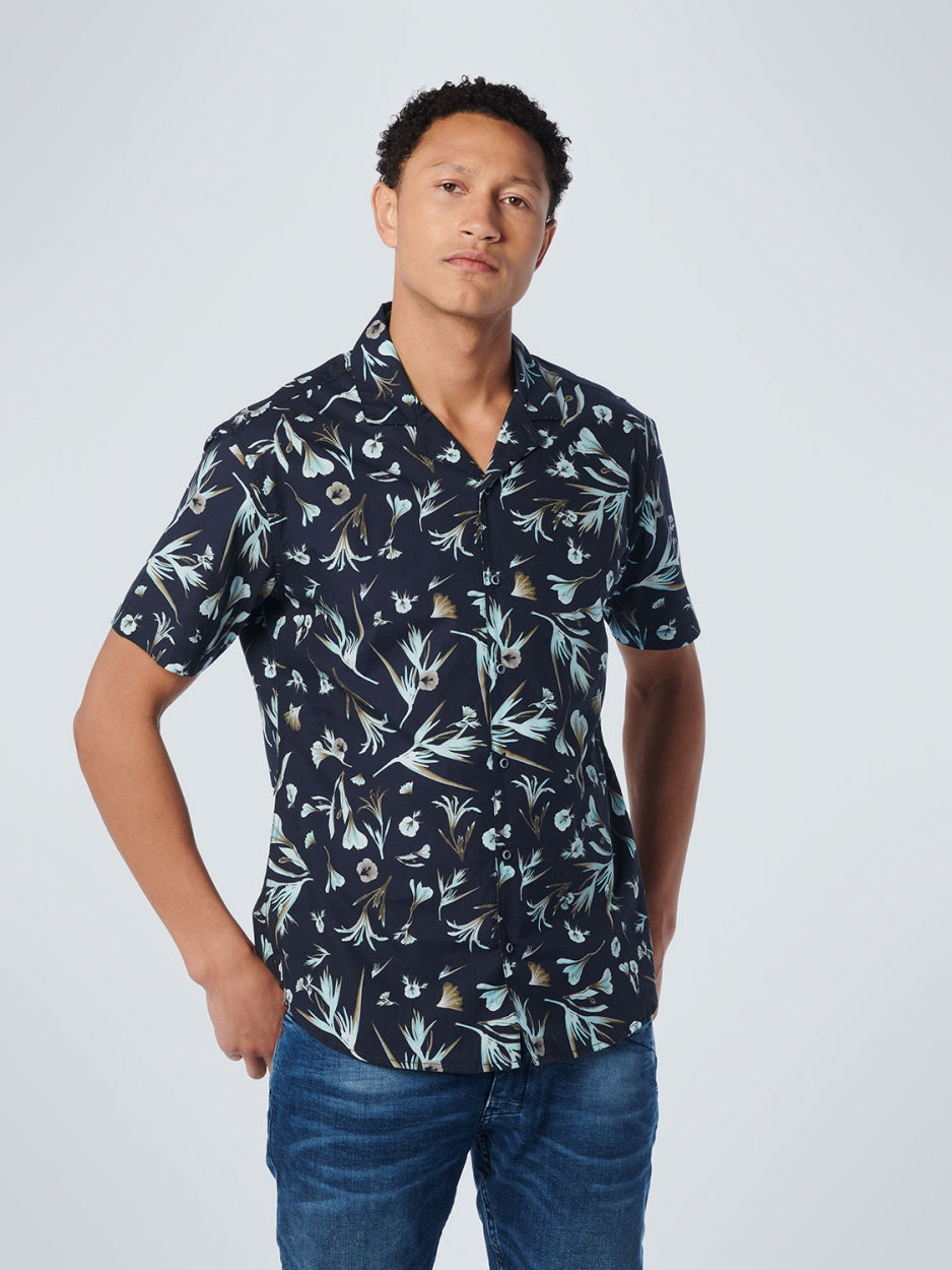 Shirt Short Sleeve Resort Collar Allover Printed | Night