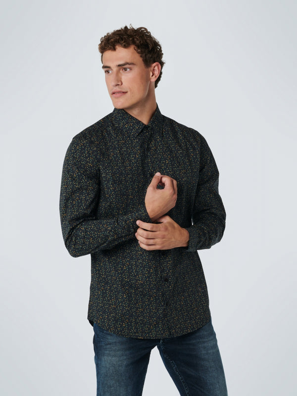 Shirt Stretch Allover Printed Responsible Choice | Black