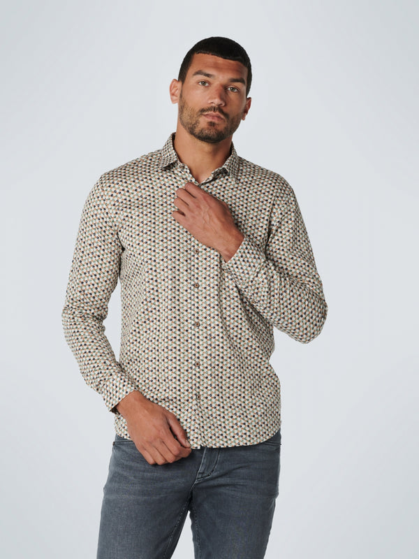 Shirt Stretch Allover Printed | White