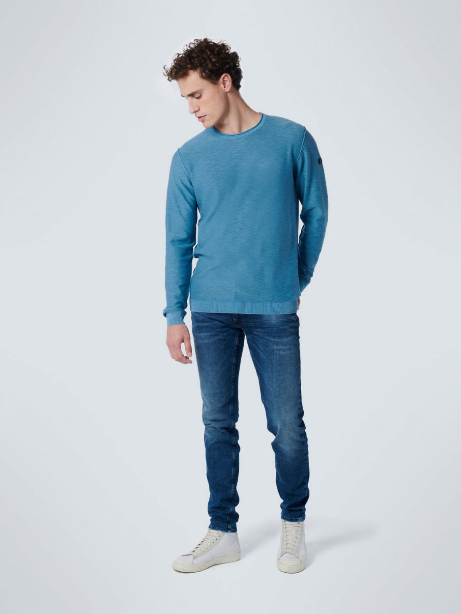 Pullover Crewneck Garment Dyed + Stone Washed | Blue