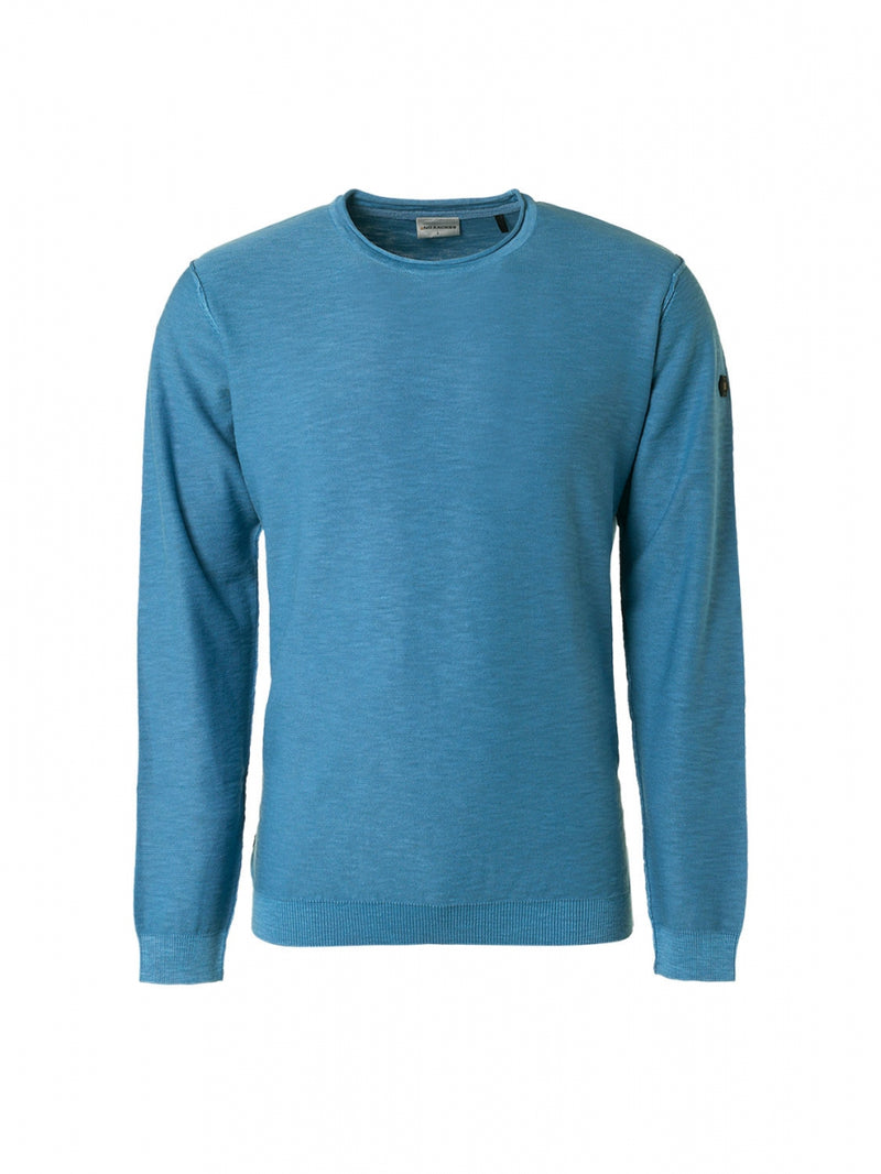 Pullover Crewneck Garment Dyed + Stone Washed | Blue