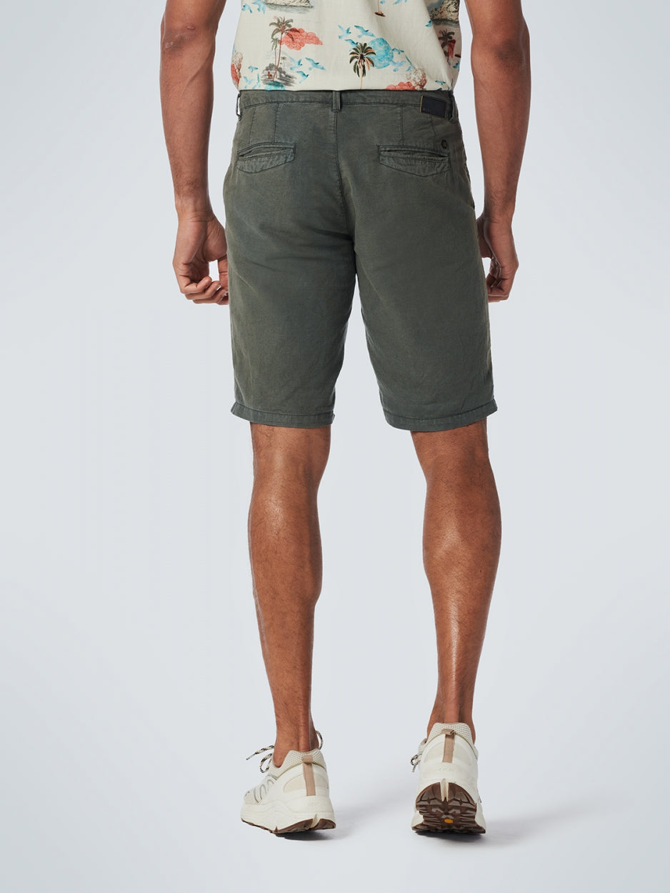 Short With Linen Garment Dyed Chino | Dark Seagreen