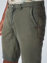 Short With Linen Garment Dyed Chino | Dark Seagreen