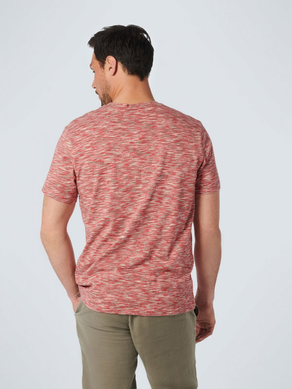 T-Shirt Crewneck Multi Coloured Yarn Dyed Melange | Old Pink