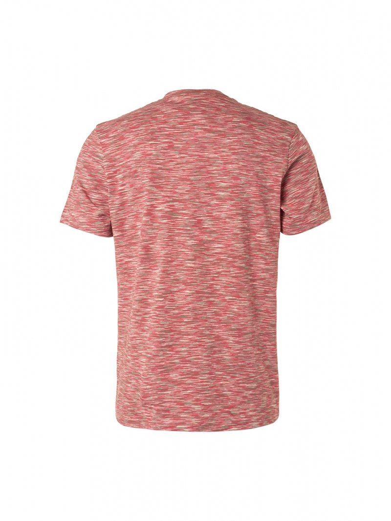 T-Shirt Crewneck Multi Coloured Yarn Dyed Melange | Old Pink