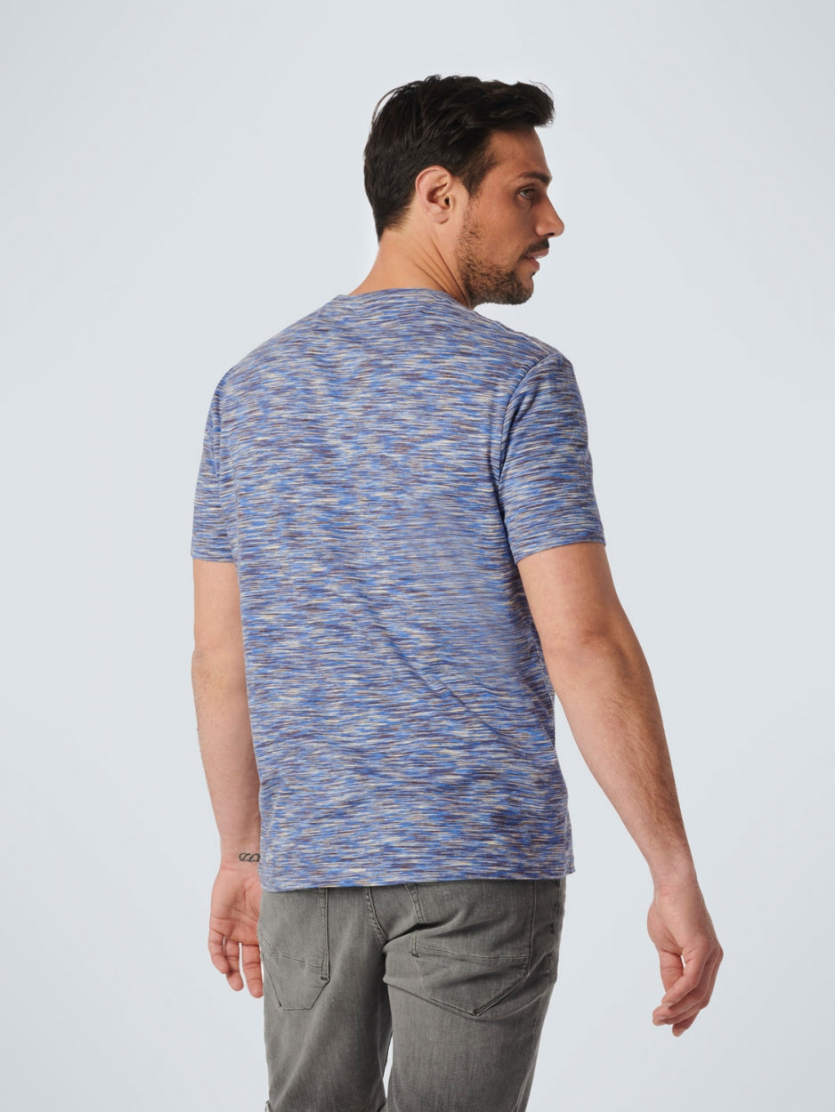 T-Shirt Crewneck Multi Coloured Yarn Dyed Melange | Washed Blue
