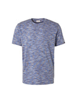 T-Shirt Crewneck Multi Coloured Yarn Dyed Melange | Washed Blue