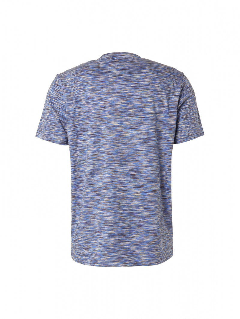 T-Shirt Crewneck Multi Coloured Yarn Dyed Melange | Washed Blue