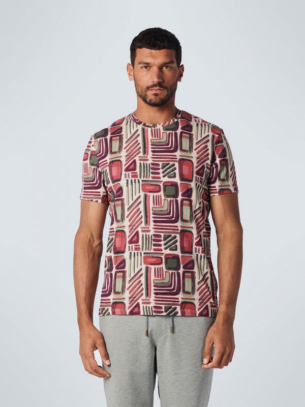 T-Shirt Crewneck Allover Printed Stretch | Old Pink