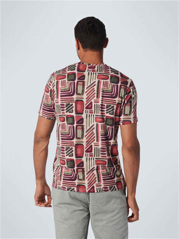 T-Shirt Crewneck Allover Printed Stretch | Old Pink