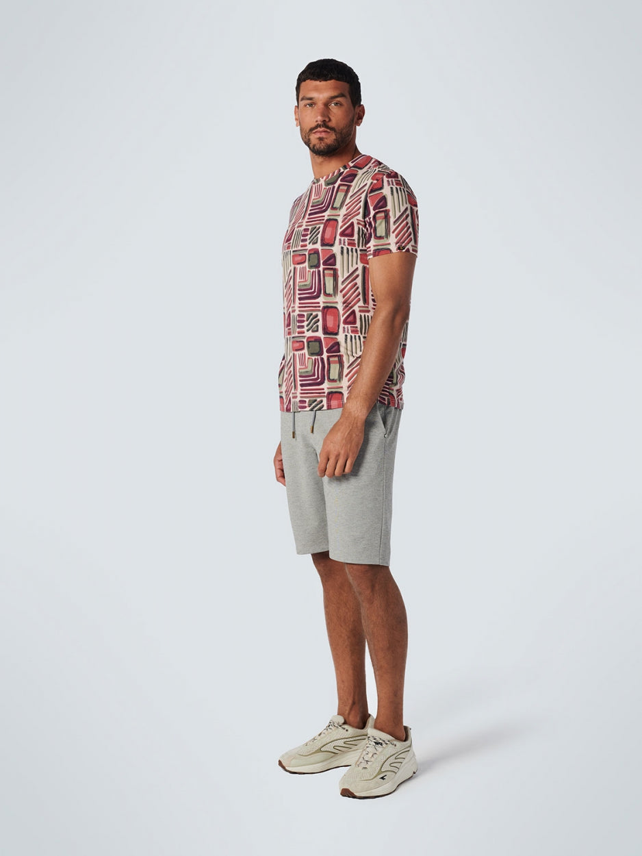 T-Shirt Crewneck Allover Printed Stretch | Old Pink