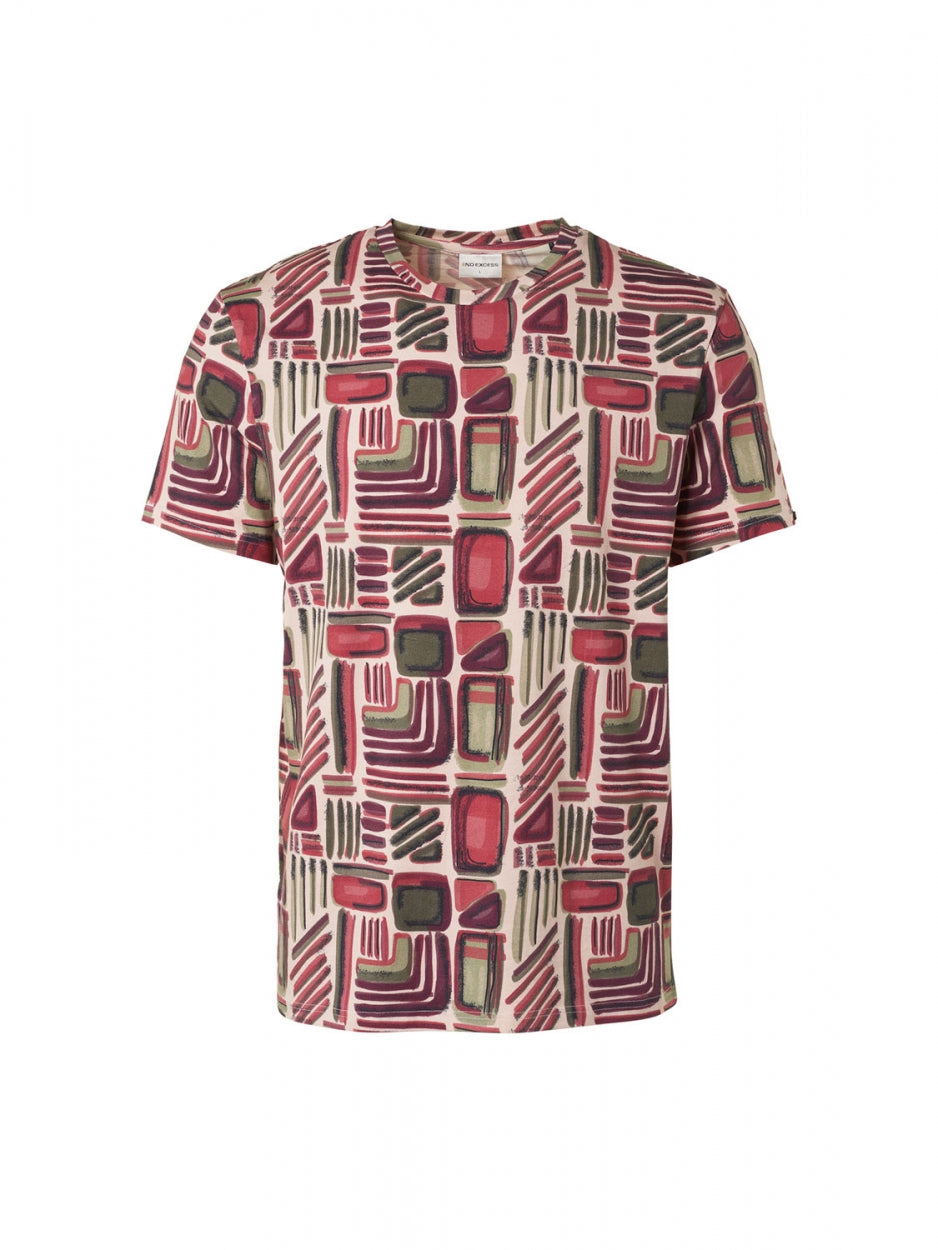 T-Shirt Crewneck Allover Printed Stretch | Old Pink