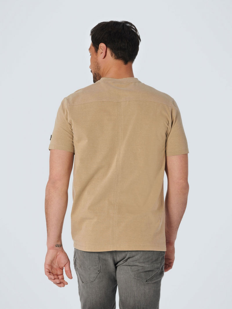 T-Shirt Granddad Garment Dyed + Stone Washed | Khaki
