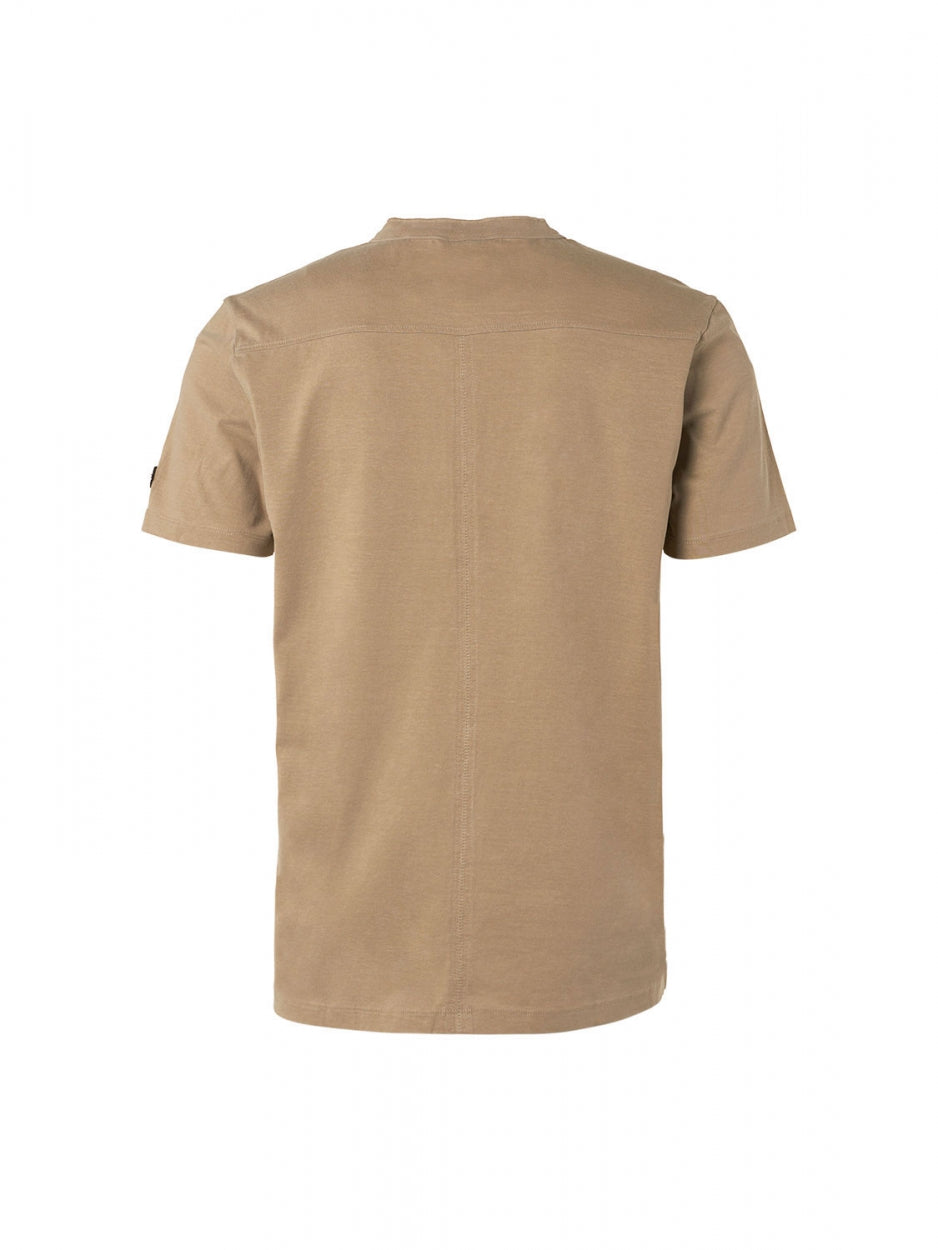T-Shirt Granddad Garment Dyed + Stone Washed | Khaki