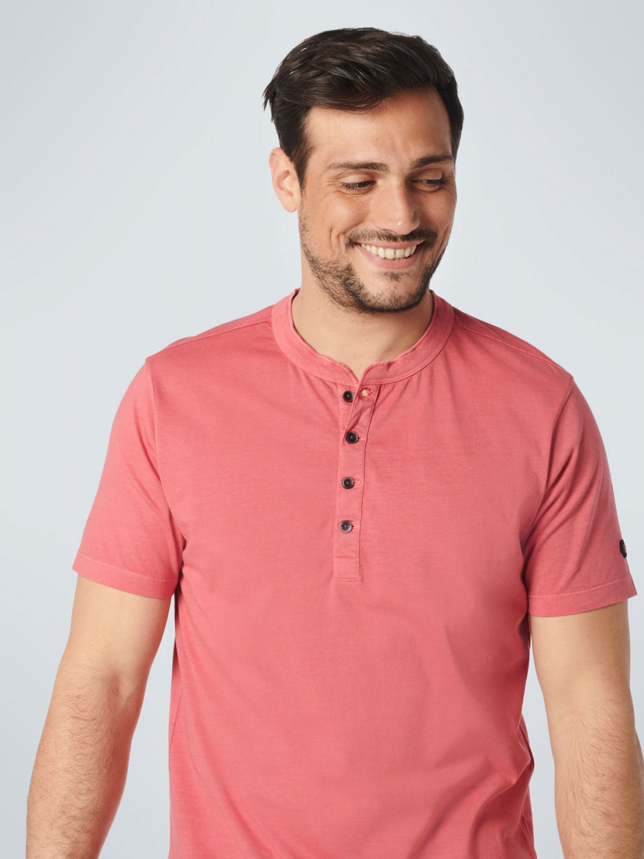 T-Shirt Granddad Garment Dyed + Stone Washed | Old Pink