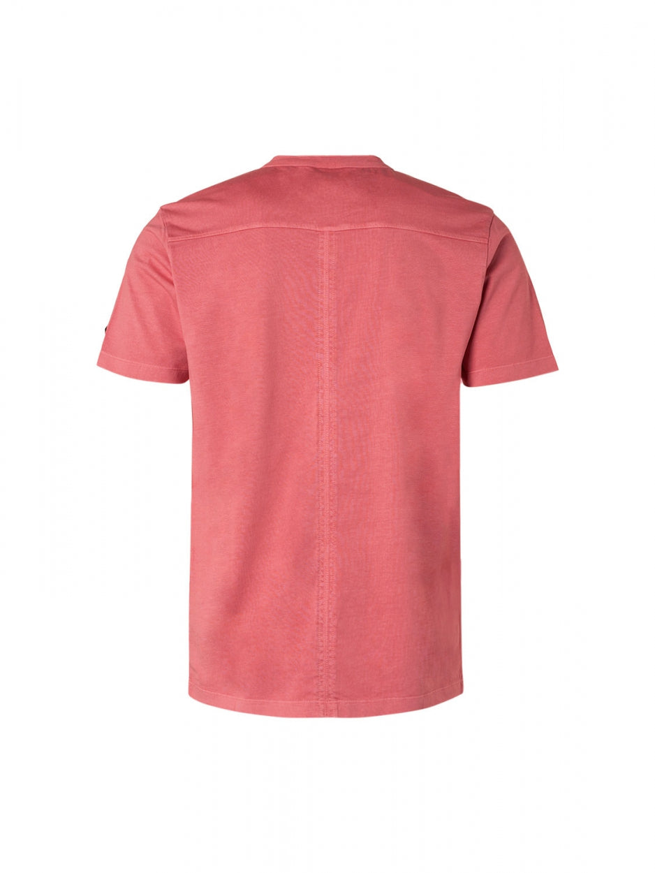 T-Shirt Granddad Garment Dyed + Stone Washed | Old Pink