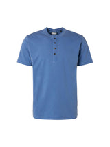 T-Shirt Granddad Garment Dyed + Stone Washed | Washed Blue