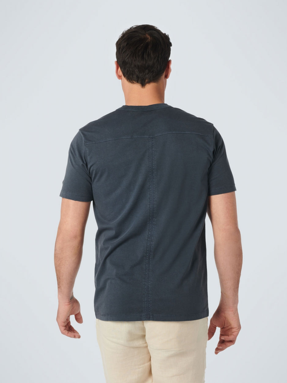 T-Shirt Granddad Garment Dyed + Stone Washed | Dark Night