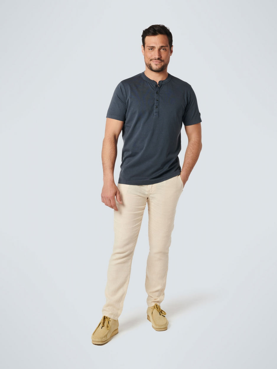 T-Shirt Granddad Garment Dyed + Stone Washed | Dark Night