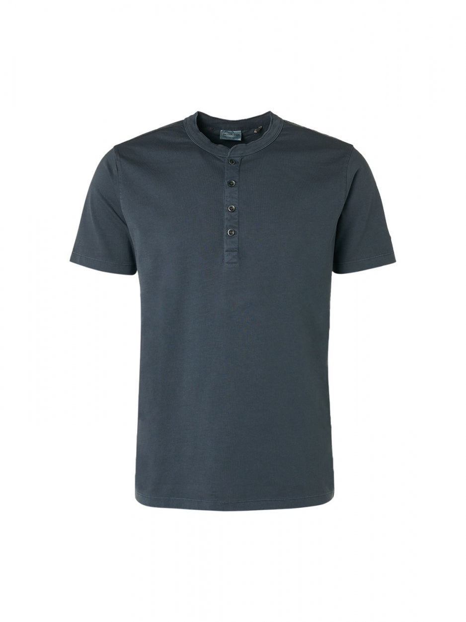 T-Shirt Granddad Garment Dyed + Stone Washed | Dark Night