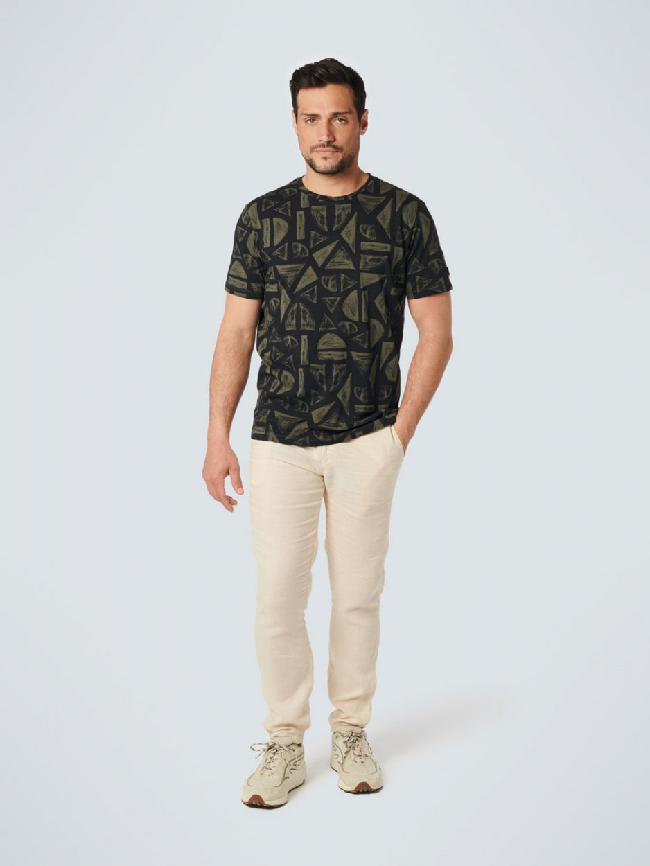T-Shirt Crewneck Allover Printed Slub | Light Army