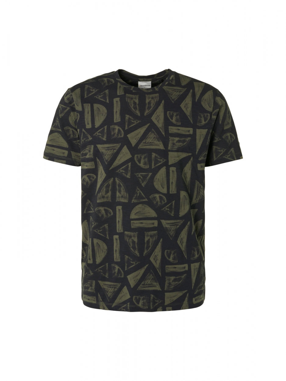 T-Shirt Crewneck Allover Printed Slub | Light Army