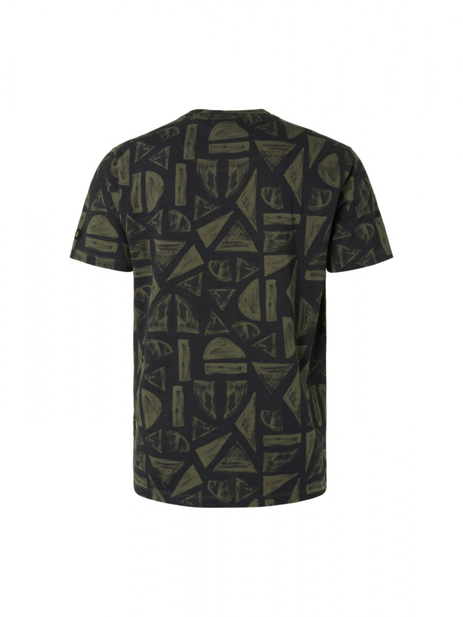T-Shirt Crewneck Allover Printed Slub | Light Army