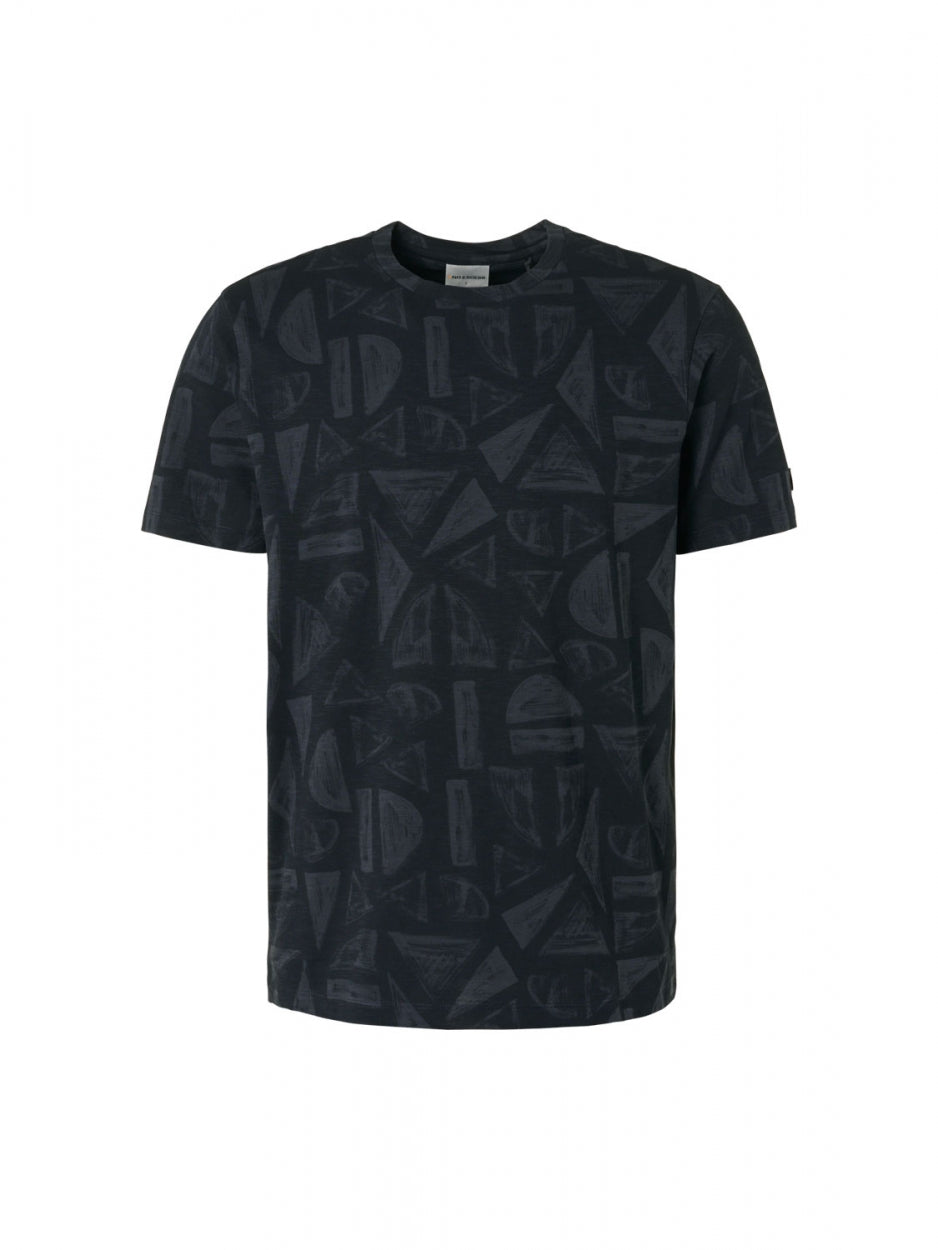 T-Shirt Crewneck Allover Printed Slub | Dark Night
